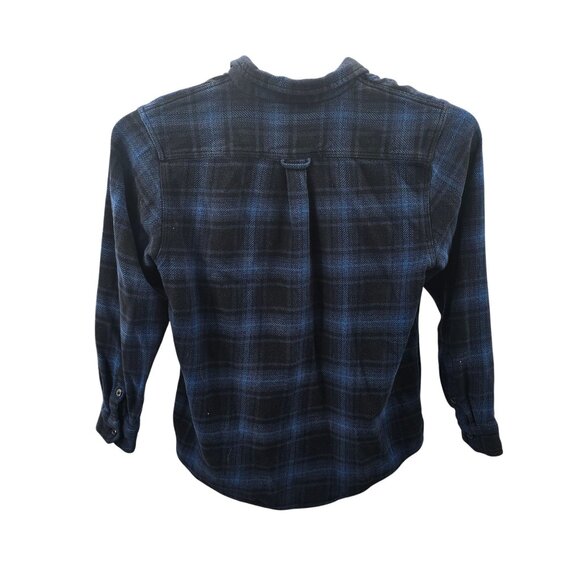 Orvis Men's Blue & Black Plaid Button-Up Heavy Flannel Shirt Size Large - Picture 3 of 9